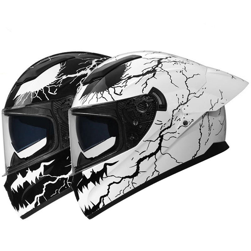 Dual Visor Large Rear Spoiler  - đánh giá và giá Dual Visor Motorcycle Racing Helmet