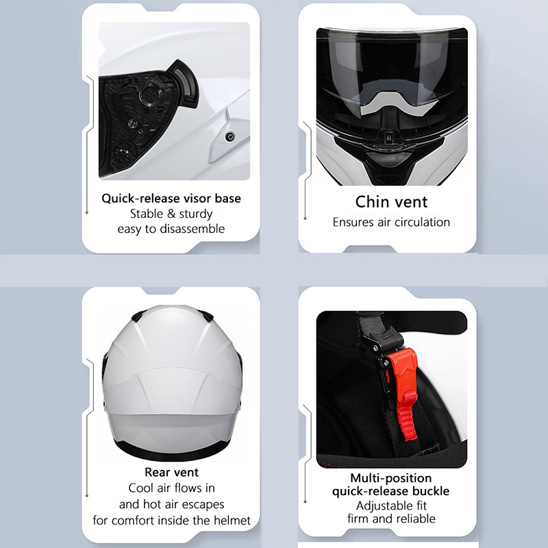 Dual Visor Large Rear Spoiler  - đánh giá và giá Dual Visor Motorcycle Racing Helmet