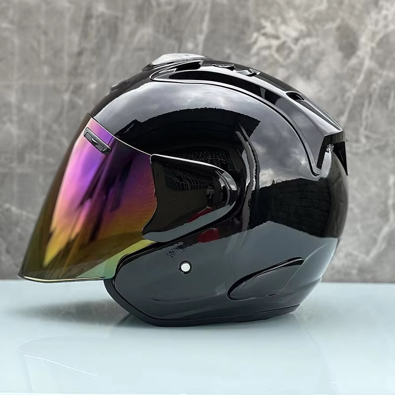 Ram5 Bright Black Half Helmet  - đánh giá và giá Full Face Motorcycle Helmet With Bluetooth
